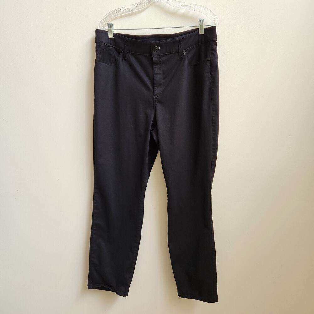 Chico's Pants Womens 2.5R US 16R Black Hi Rise Tapered Leg Casual Career Pants